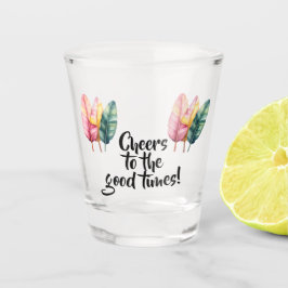 Drei Bananen Blätter in Pastellfarben Shot Glas