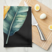 Drei Bananen Blätter in Pastellfarben  Theedoek (Quarter Fold)