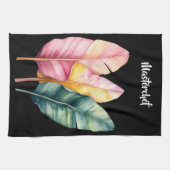 Drei Bananen Blätter in Pastellfarben  Theedoek (Horizontaal)
