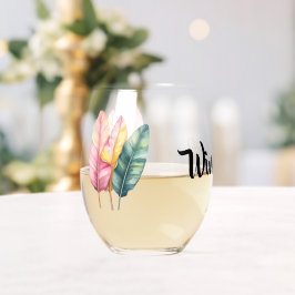 Drei Bananen Blätter in Pastellfarben Wijnglas Zonder Voet