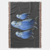 drei blaue Wellensittiche Deken (Voorkant Verticaal)