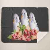 drei niedliche weisse Wellensittiche Sherpa Deken (Voorkant (horizontaal))