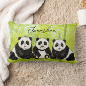 Drei Pandabären - handgemalt | Kissen Kussen (Deken)