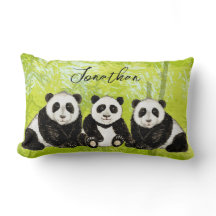 Drei Pandabären - handgemalt | Kissen