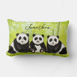 Drei Pandabären - handgemalt | Kissen Kussen