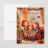 Drei Schwestern freuen sich über ihr neues Buch Briefkaart (Voorkant / Achterkant)