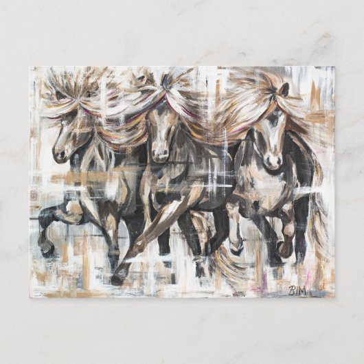 Drei Tölter Braun Briefkaart (Voorkant)