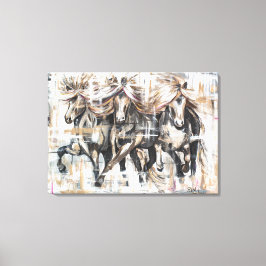 Drei Tölter Braun Canvas Afdruk