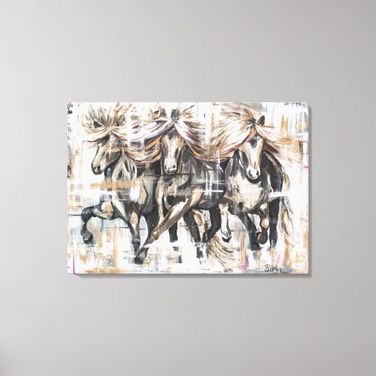 Drei Tölter Braun Canvas Afdruk (Voorkant)