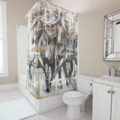 Drei Tölter Braun Douchegordijn (In situ)