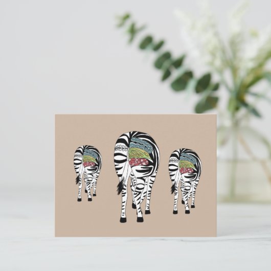 Drei Zebras  Briefkaart (Staand voorkant)