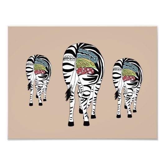 Drei Zebras  Foto Afdruk (Voorkant)