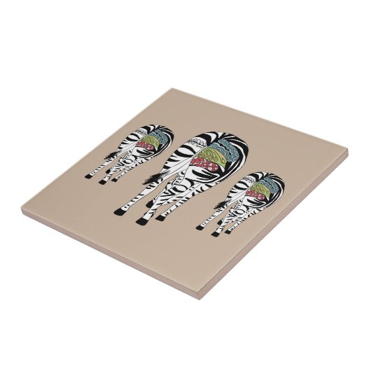 Drei Zebras  Tegeltje (Zijkant)