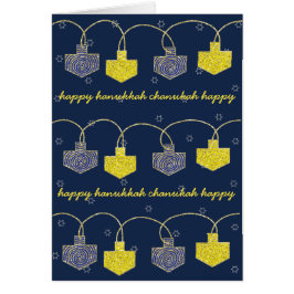"Dreidel Banner" Hanukkah Kaart w Envelope