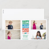 Dreidel Boom x4 Feestdagenkaart (Voorkant / Achterkant)