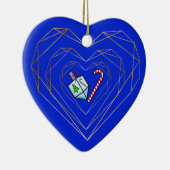 Dreidel Candy Cane Heart Chrismukkah Ornament (Rechts)