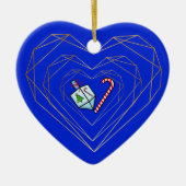 Dreidel Candy Cane Heart Chrismukkah Ornament (Voorkant)