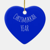 Dreidel Candy Cane Heart Chrismukkah Ornament (Achterkant)