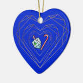 Dreidel Candy Cane Heart Chrismukkah Ornament (Links)