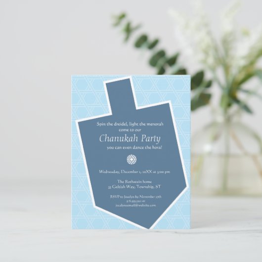 Dreidel Chanukah Kaart (Staand voorkant)