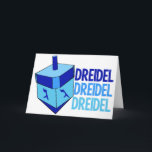 Dreidel Cute Blue Kinderen Happy Hanukkah Feestdagen Kaart<br><div class="desc">Dreidel dreidel droidel in drie verschillende tinten blauw met een blauwe droesem voor Chanukah. Kute kinderen's happy Hanukkah kaarten.</div>