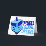 Dreidel Cute Blue Kinderen Happy Hanukkah Feestdagen Kaart<br><div class="desc">Dreidel dreidel droidel in drie verschillende tinten blauw met een blauwe droesem voor Chanukah. Kute kinderen's happy Hanukkah kaarten.</div>