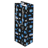 Dreidel Cutout Goodies Wijn Cadeautas (Voorkant Gekanteld)