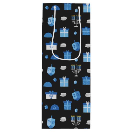 Dreidel Cutout Goodies Wijn Cadeautas (Voorkant)