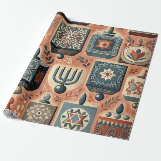 Dreidel Dreidel Dreidel Cadeaupapier (Uitgerold)