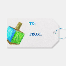 Dreidel Gift Label-horizontaal Cadeaulabel