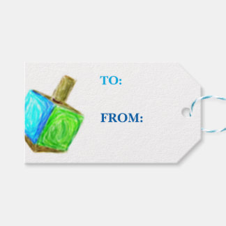 Dreidel Gift Label-horizontaal Cadeaulabel