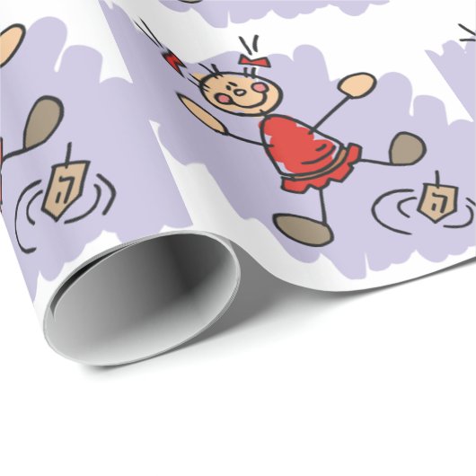 Dreidel Girl Cadeaupapier (Rol Hoek)