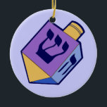 dreidel hangende sierplant keramisch ornament<br><div class="desc">Een tweezijdige versiering voor Hanukkah. Een ouderwetse speelgoed van een kind. Een model van blauw,  paars,  marine en goud. Symbool van scharnieren aan de voorzijde van de draaiende bovenkant.</div>