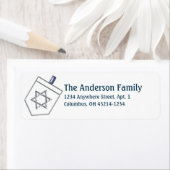 Dreidel Hanukkah Adresetiketten d9 Etiket (Insitu)