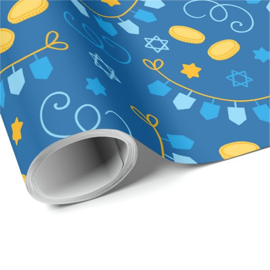 Dreidel Hanukkah Cadeaupapier (Rol Hoek)