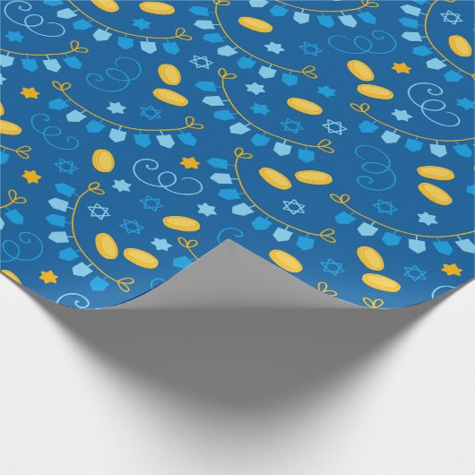 Dreidel Hanukkah Cadeaupapier (Hoek)