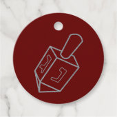 Dreidel Hanukkah Glitter Bedankjes Labels (Voorkant)