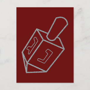 Dreidel Hanukkah Glitter Briefkaart