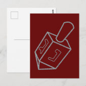 Dreidel Hanukkah Glitter Briefkaart (Voorkant / Achterkant)