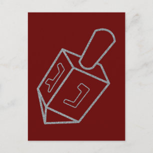 Dreidel Hanukkah Glitter Briefkaart