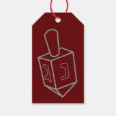 Dreidel Hanukkah Glitter Cadeaulabel (Voorkant)