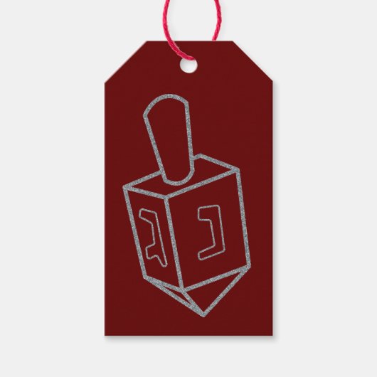 Dreidel Hanukkah Glitter Cadeaulabel (Voorkant)