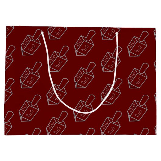 Dreidel Hanukkah Glitter Groot Cadeauzakje (Achterkant)