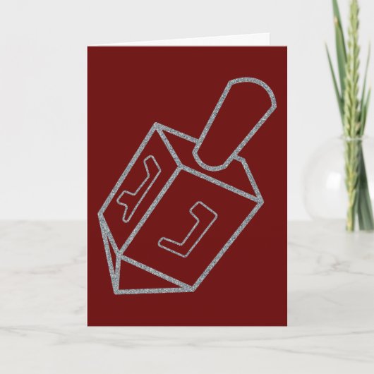 Dreidel Hanukkah Glitter Wenskaart Bedankkaart (Voorkant)