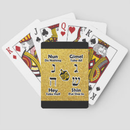 Dreidel Instructions (Gold Glitter) Pokerkaarten