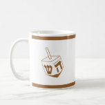 Dreidel Koffiemok<br><div class="desc">Deze elegante mok heeft een bronzen Dreidel die je de kleur van voor Hanukkah of elke gelegenheid kan veranderen.</div>