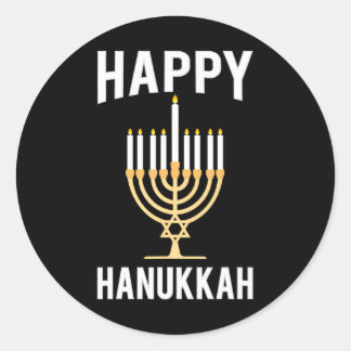 Dreidel Menorah Grappige Chanoeka Gelukkige Chanoe Ronde Sticker