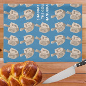 Dreidel Rustic Oak Hanukkah Custom Challah Hoesje Theedoek