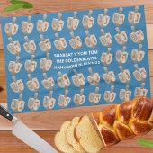 Dreidel Rustic Oak Hanukkah Custom Challah Hoesje Theedoek