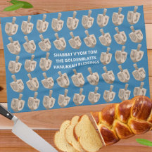 Dreidel Rustic Oak Hanukkah Custom Challah Hoesje